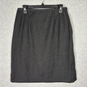 Vintage Harve Benard Skirt 10‎ Charcoal Wool Knee Pencil Classic Academia Career